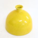 A Chinese yellow glaze porcelain inkwell bottle, 6 character mark on base, height 10cm