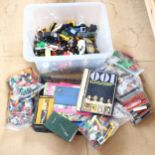 A large quantity of LEGO pieces, stamp albums etc (2 boxfuls)