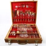 A canteen of bronze cutlery for 12 people (142 pieces), in fitted case