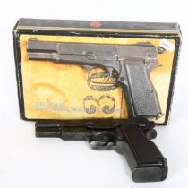 A replica Belgian pistol, boxed