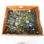A tray of Vintage marbles