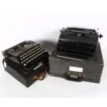 A Russian Remington portable typewriter, and Olympia West German typewriter, both cased (2)
