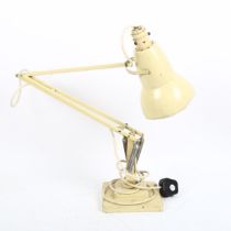 HERBERT TERRY - a Vintage cream anglepoise desk lamp, shade diameter 14.5cm