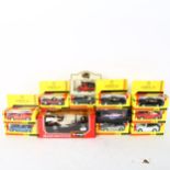 A collection of boxed car models, including BBurago Classic Shell Sports Car, including Porsche