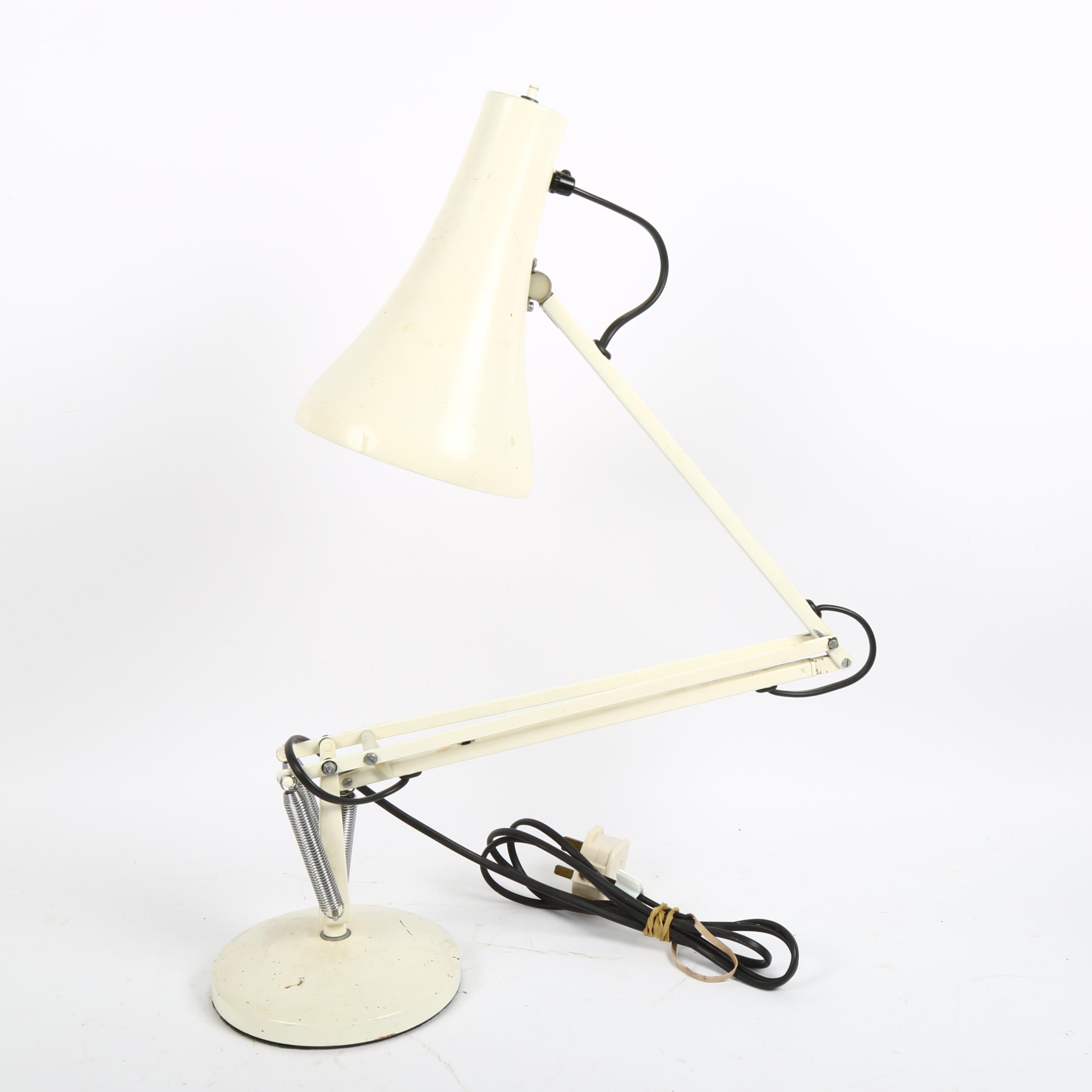 HERBERT TERRY - a white model 90 anglepoise desk lamp, shade diameter 14cm