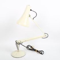 HERBERT TERRY - a white model 90 anglepoise desk lamp, shade diameter 14cm