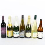 7 bottles of spirits and wines, including Riesling