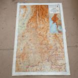 A Second World War Period British RAF pilot's silk scarf escape and evasion map, double-sided, Sheet