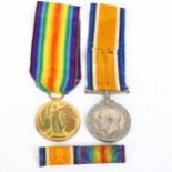 A First World War medal duo to 48201 Pte H Harwood East Surrey Regiment