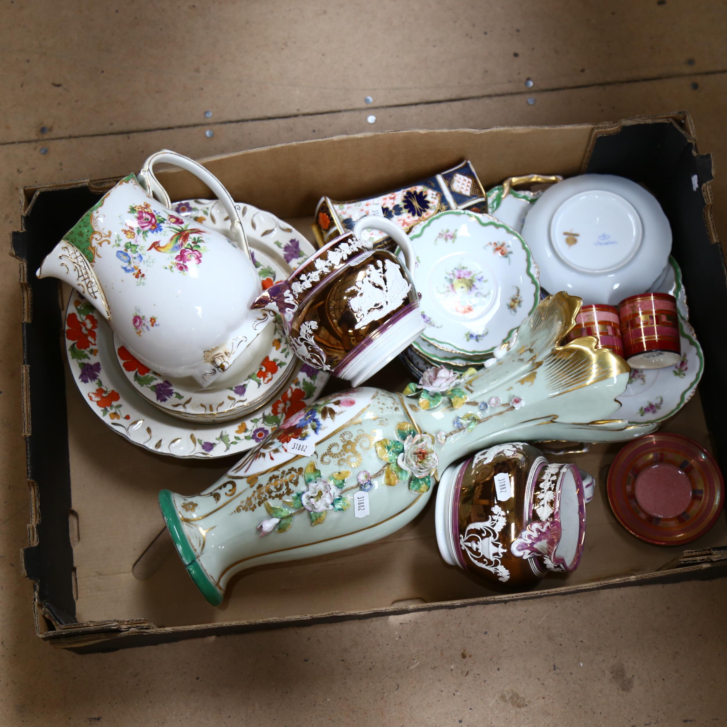 Various ceramics, including Paragon water jug, Dresden saucers, Sunderland lustre jugs etc - Bild 2 aus 2