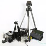 Minolta Dynax 40 camera, Nikon Coolpix 880 camera and various accessories