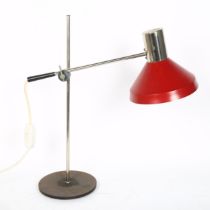 A 1970s anglepoise desk lamp, marked GM, in the style of Jan Hoogervorst, shade diameter 19.5cm