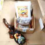 A modern Goofy telephone, a reproduction Colt 45 revolver and holster, Guinness games compendium,