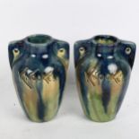 A pair of Knocke Studio pottery vases, height 13cm