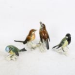 KARL ENS - 3 porcelain bird groups, including wrens and a coal tit