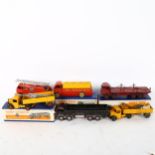 A group of Dinky toys, all boxed, and 2 loose vehicles, including an AEC tanker, and Foden flat