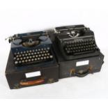 An Underwood Universal typewriter, and Royal Duotone typewriter, both cased (2)