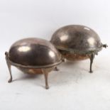 2 silver plated rollover bacon dishes