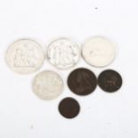 Various coins, including French silver 50 and 10 francs, silver Canadian dollar, William III