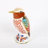 A Royal Doulton Crown Derby hummingbird with a silver stopper, height 10cm