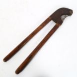 A 19th century rosewood and steel veterinary tail docker tool, by Arnold & Sons of London, length