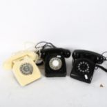 3 Vintage dial telephones