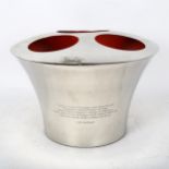 A reproduction chrome plate 3-section Champagne ice bucket, height 25cm