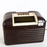 An Art Deco Bush Bakelite valve radio, width 32cm