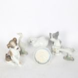 LLADRO - a group of animal ornaments, to include polar bear, swans, cat and dog etc (6)