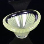 KOSTA LINDSTRAND, a 1950s' petal vase with sommerso detail, signed LH 1145, diameter 13cm Good