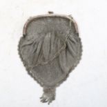 An early 19th century silver plated lady's mesh evening bag