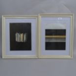 2 original abstract lithographs by Anna Bergman and Baldaccini Cesar, framed (2) Good condition