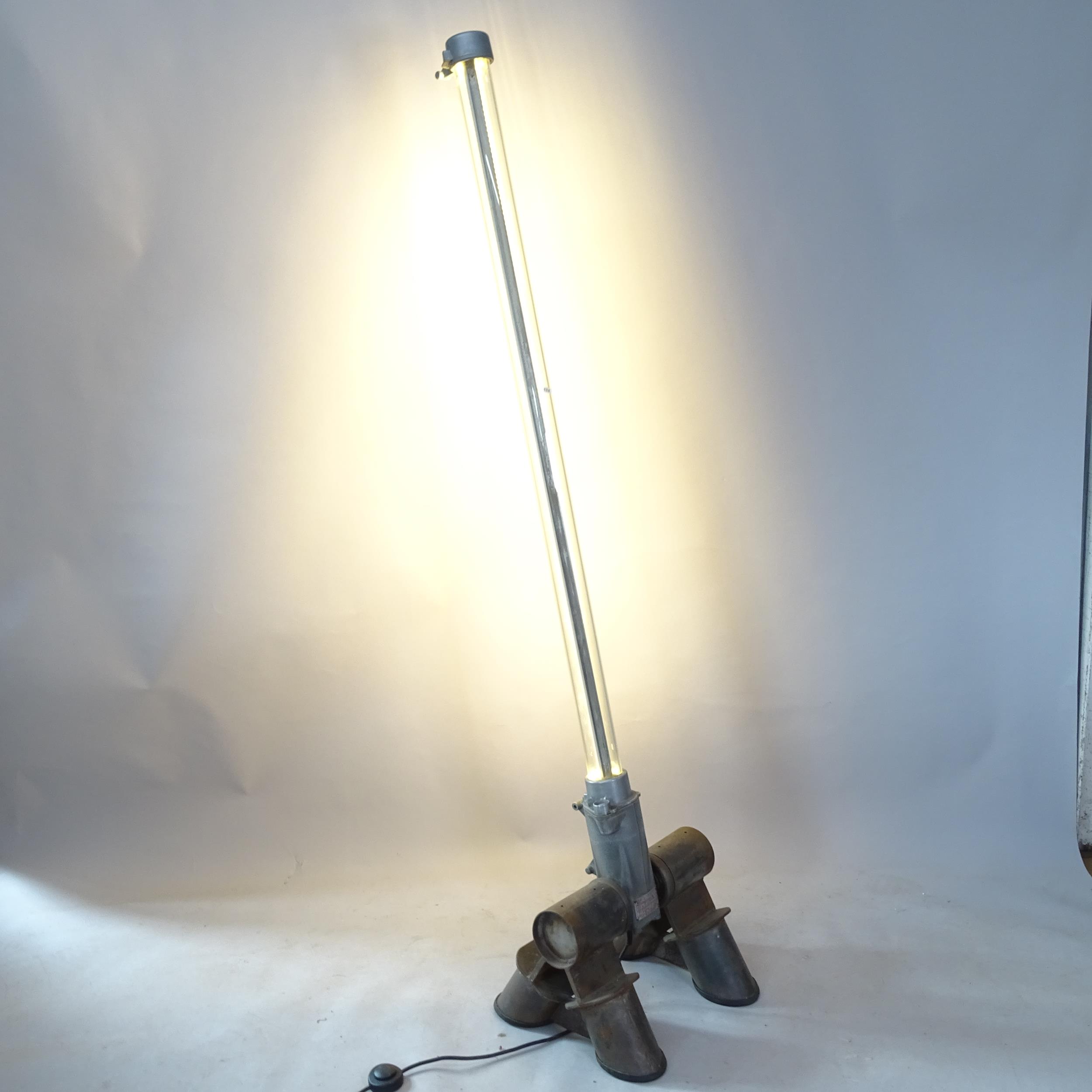 An industrial Vintage airport light, by Victor Products, Tyne & Wear, 192cm This lighting is in good - Image 2 of 2