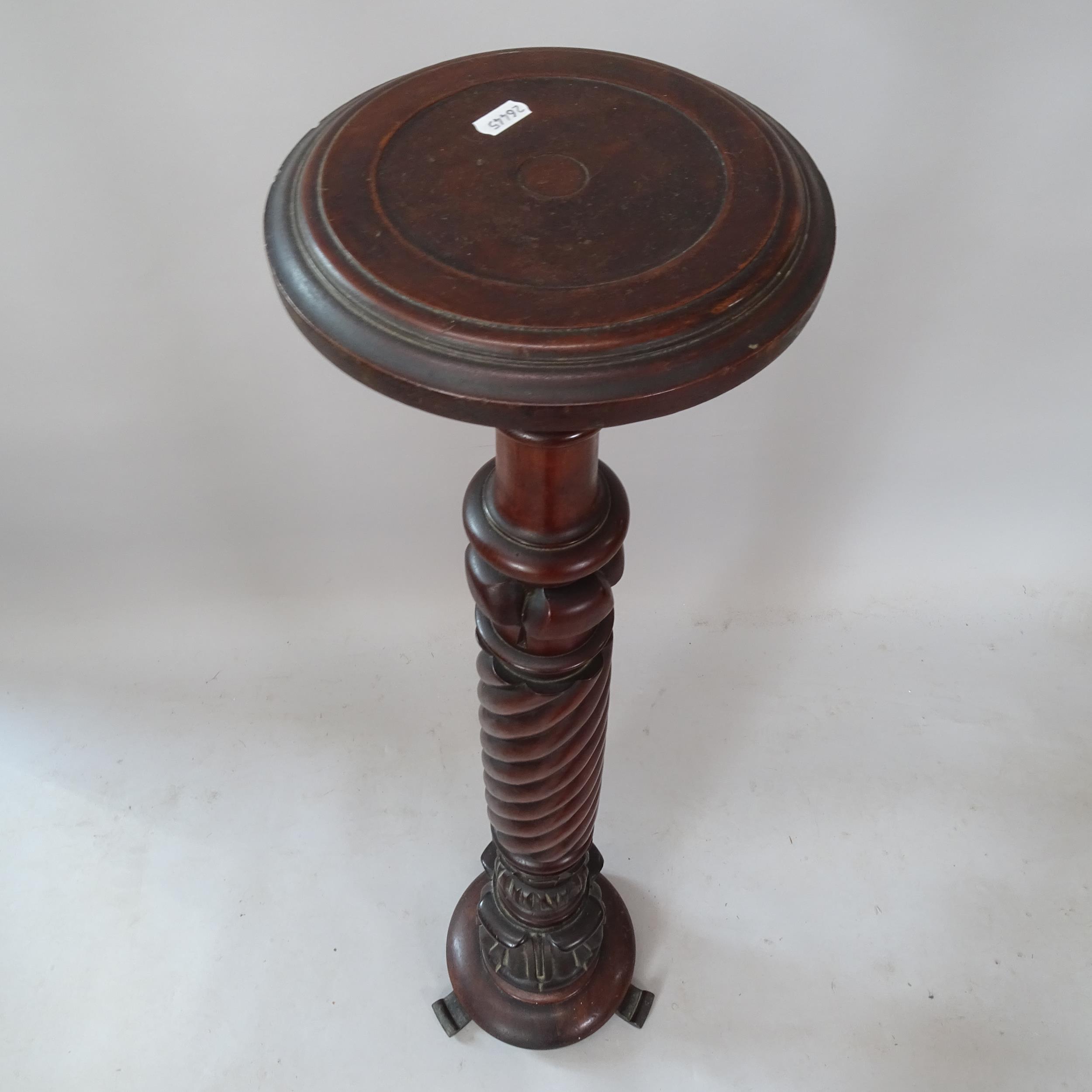 A reproduction mahogany torchere, 24cm x 118cm - Image 2 of 2