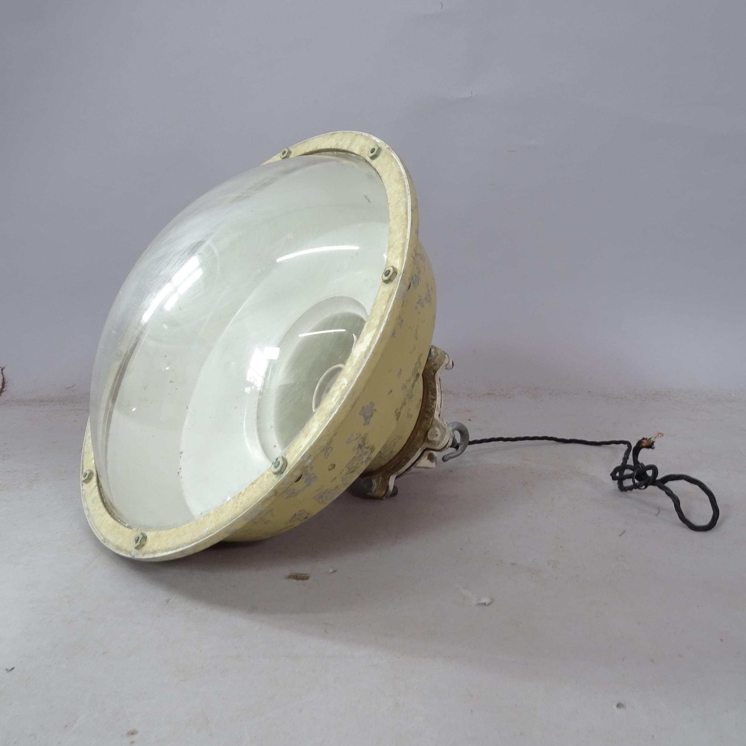 A Vintage industrial style ceiling light, with label for Veritys (Maxlume) Ltd, 44cm