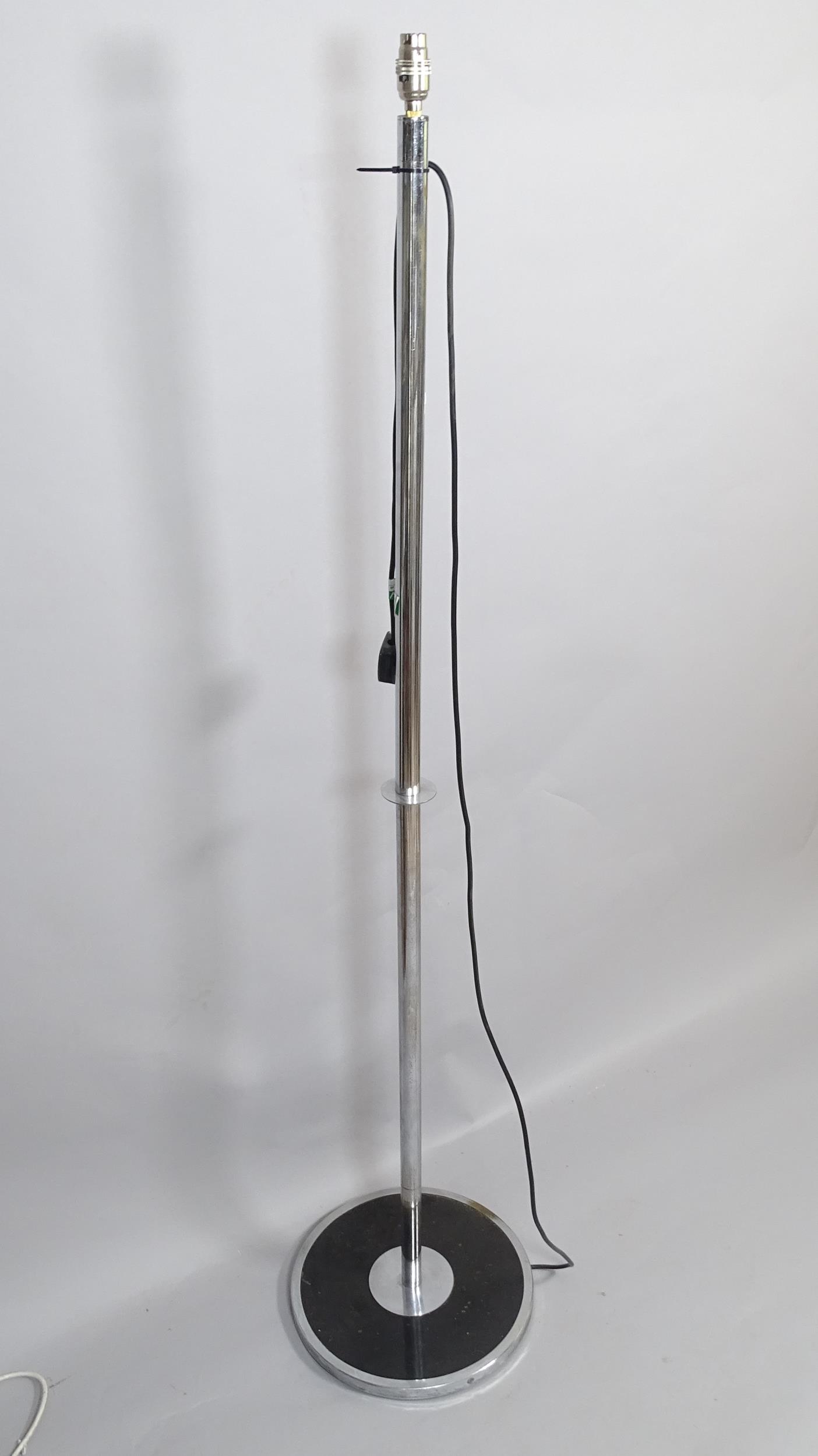 A contemporary chrome standard lamp, height to bayonet fitting 160cm