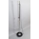 A contemporary chrome standard lamp, height to bayonet fitting 160cm
