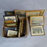 A large collection of various 19th century and later coloured and monochrome etchings and engravings