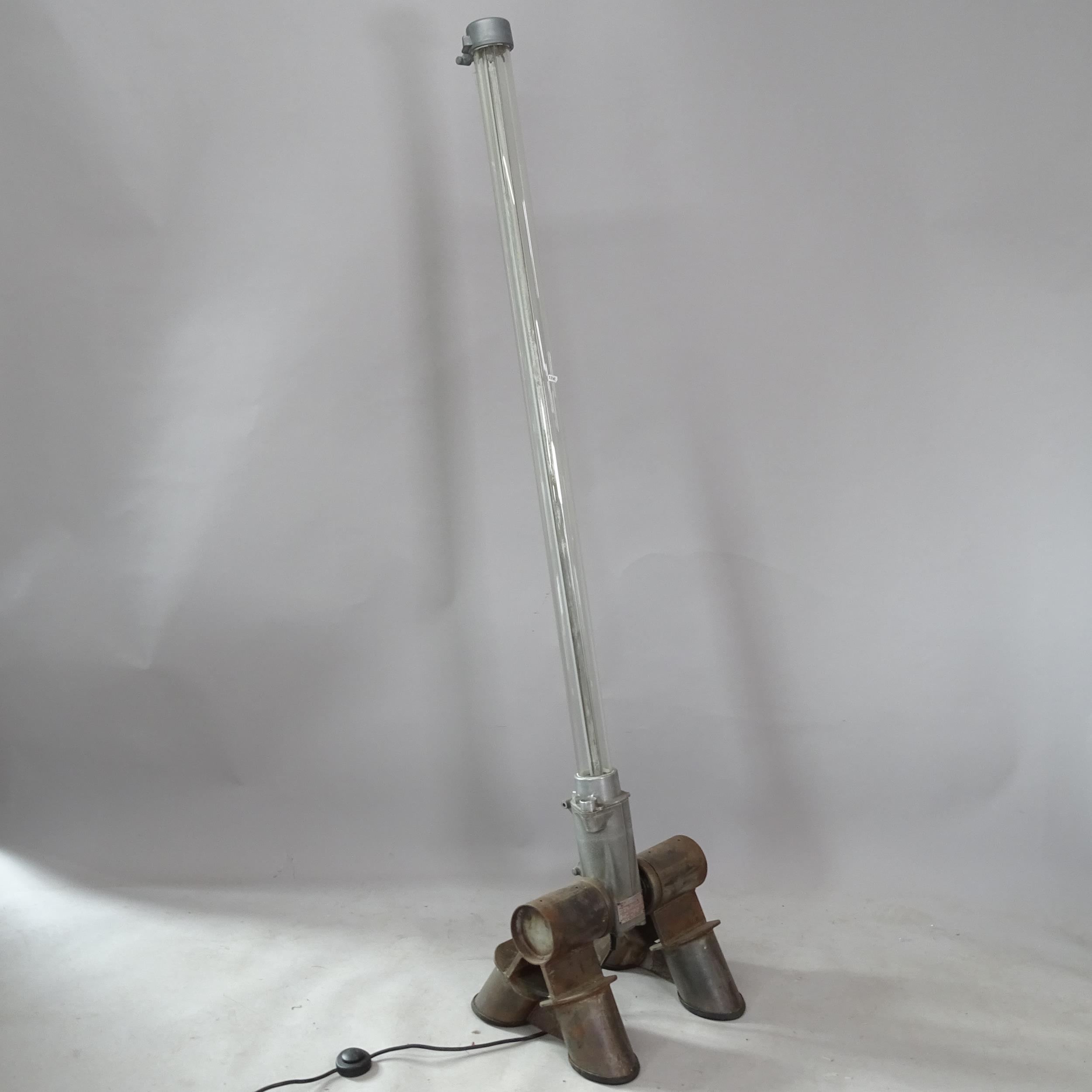 An industrial Vintage airport light, by Victor Products, Tyne & Wear, 192cm This lighting is in good