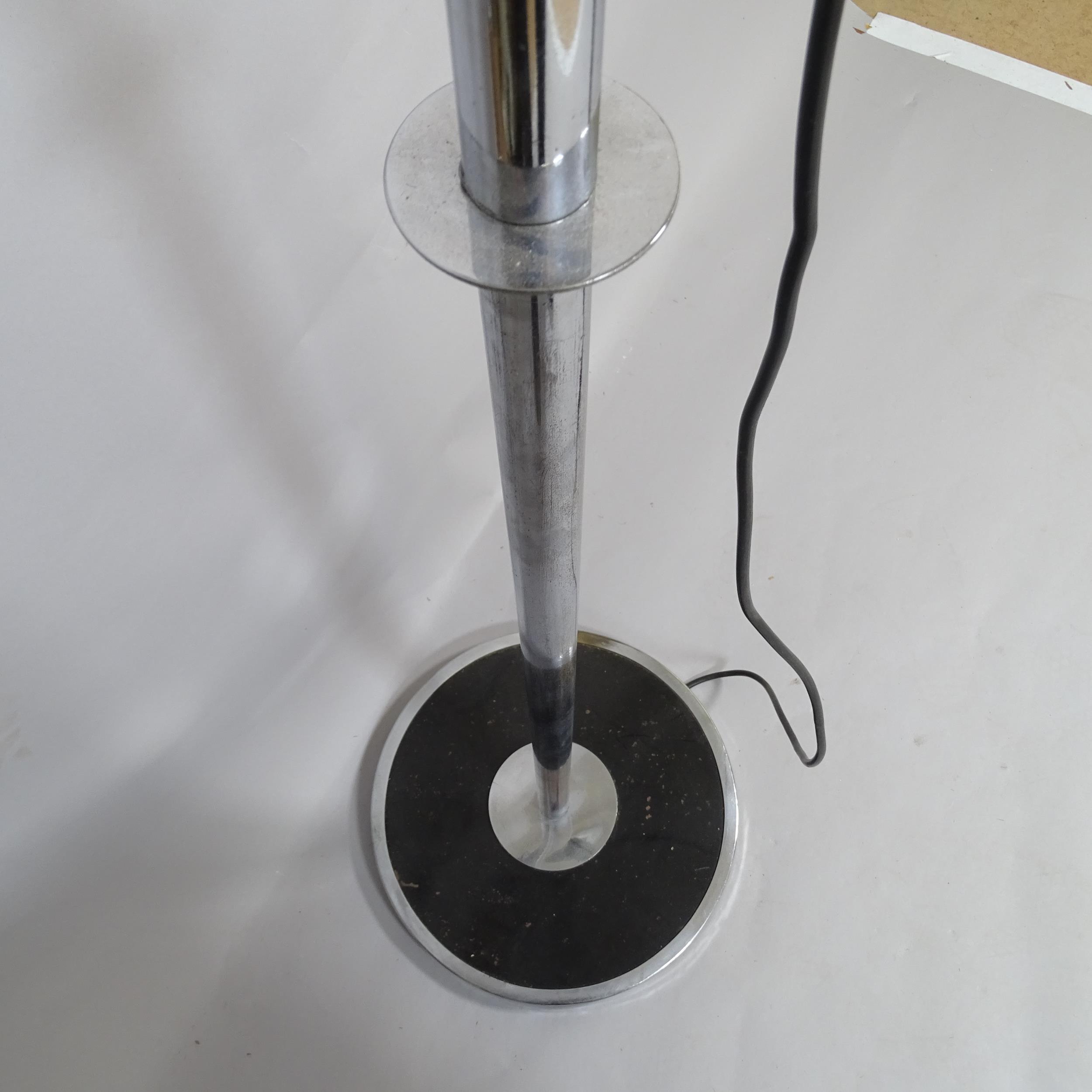 A contemporary chrome standard lamp, height to bayonet fitting 160cm - Image 2 of 2