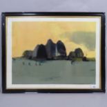 Nicholas Romeril (born 1967), lithograph, Going East II, signed in pencil, 1994, image 45cm x