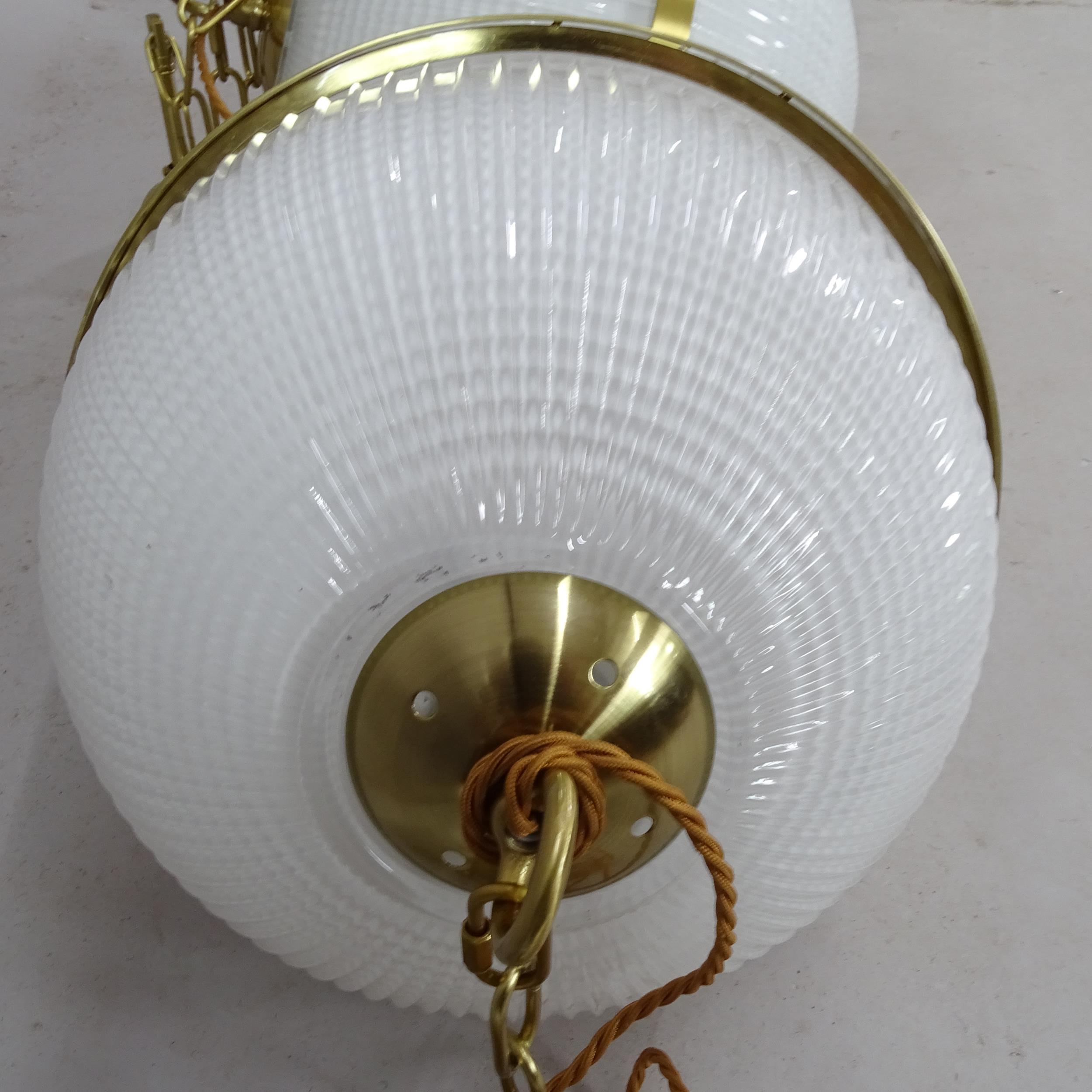 A pair of Parisian globe ceiling lights, D32cm 1 lamp has a distorted centre column which may - Image 2 of 2