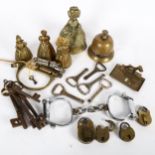 Brass bells, bottle openers, Vintage whistles etc