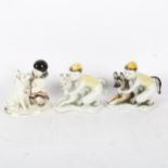 3 USSR porcelain groups, children with dogs, height 13cm