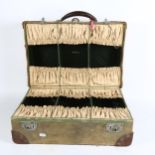 A canvas-covered travel case with fitted interior, length 49cm