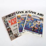 2 Live Aid official programmes, from the world famous event of July 13th 1985, and "The Greatest