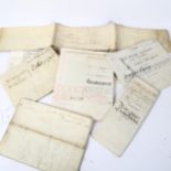 8 various 18th 19th and 20th century velum Deeds and Indentures