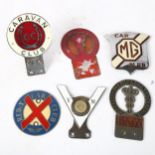 An MG Car Club badge, plus 3 other car badges
