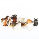 A group of USSR porcelain animals and ducks, including a polar bear, height 10.5cm