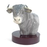 Lladro - El Torro bulls head on stand, height 18cm
